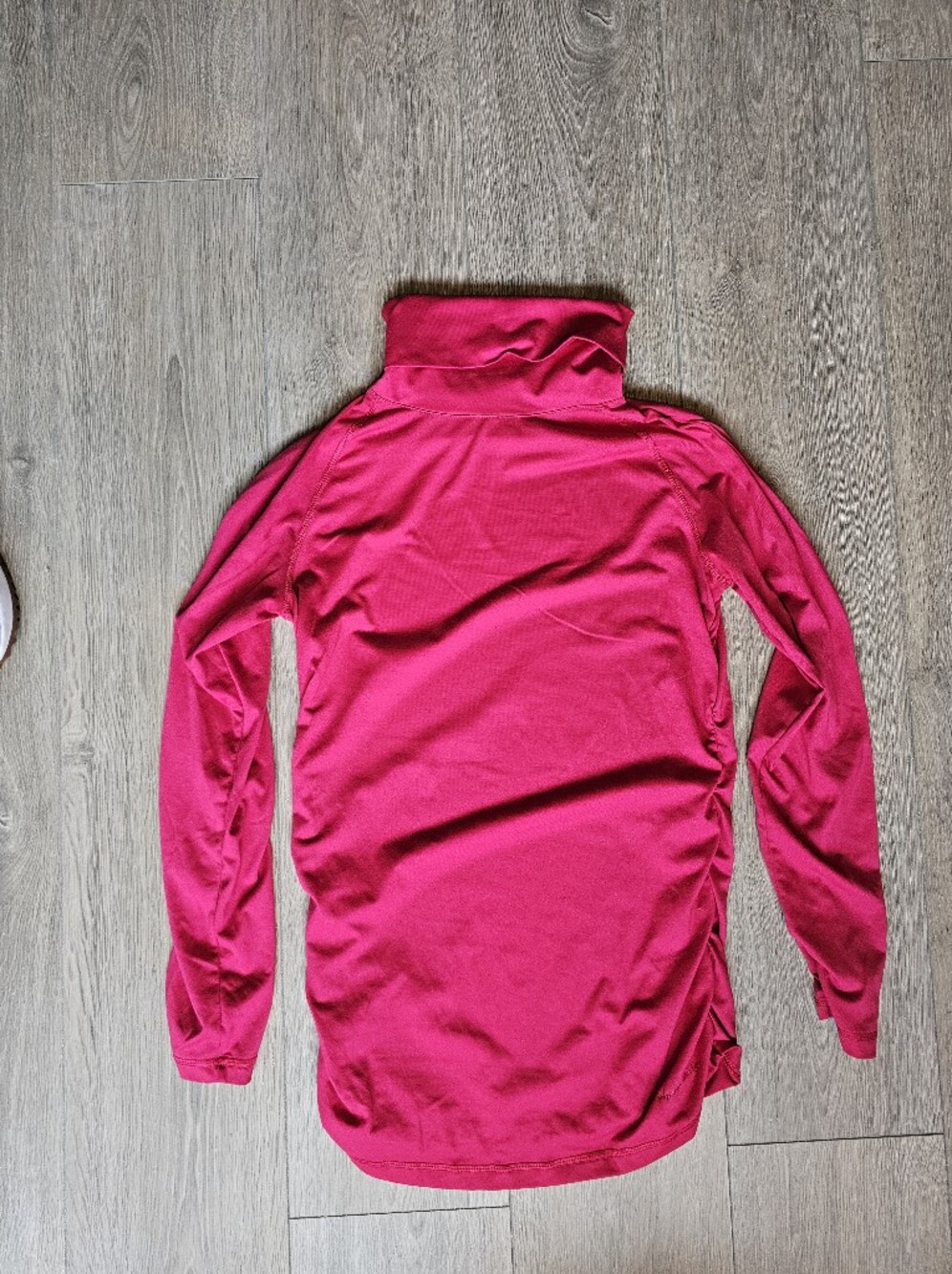 Alpine Design With Dri-Logic Fuchsia Long-Sleeve Turtleneck Top   Ruched Sides